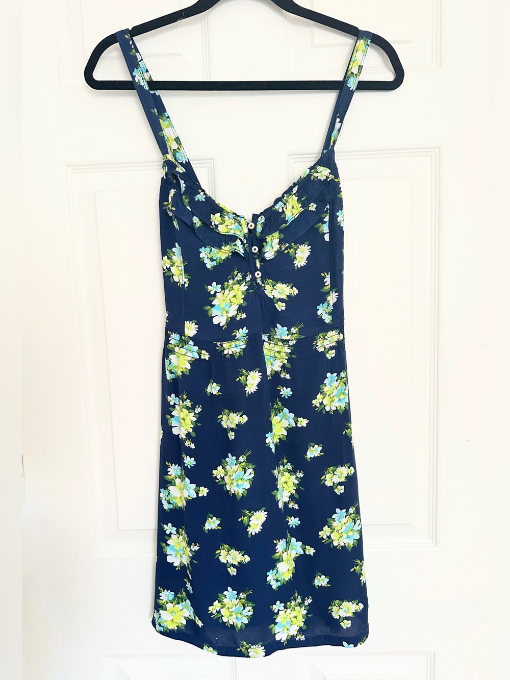 Vintage Y2K Hollister Co. Floral Mini Dress – Navy/Green Floral – L